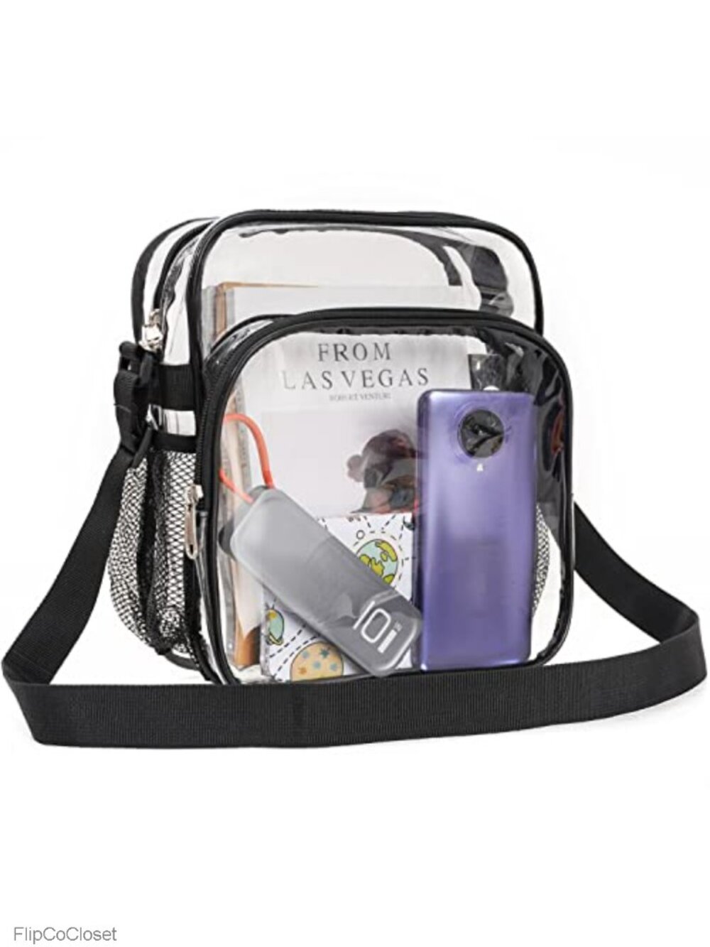 Clear Crossbody Purse Bag Waterproof PVC Stadium Approved Adjustable Strap
